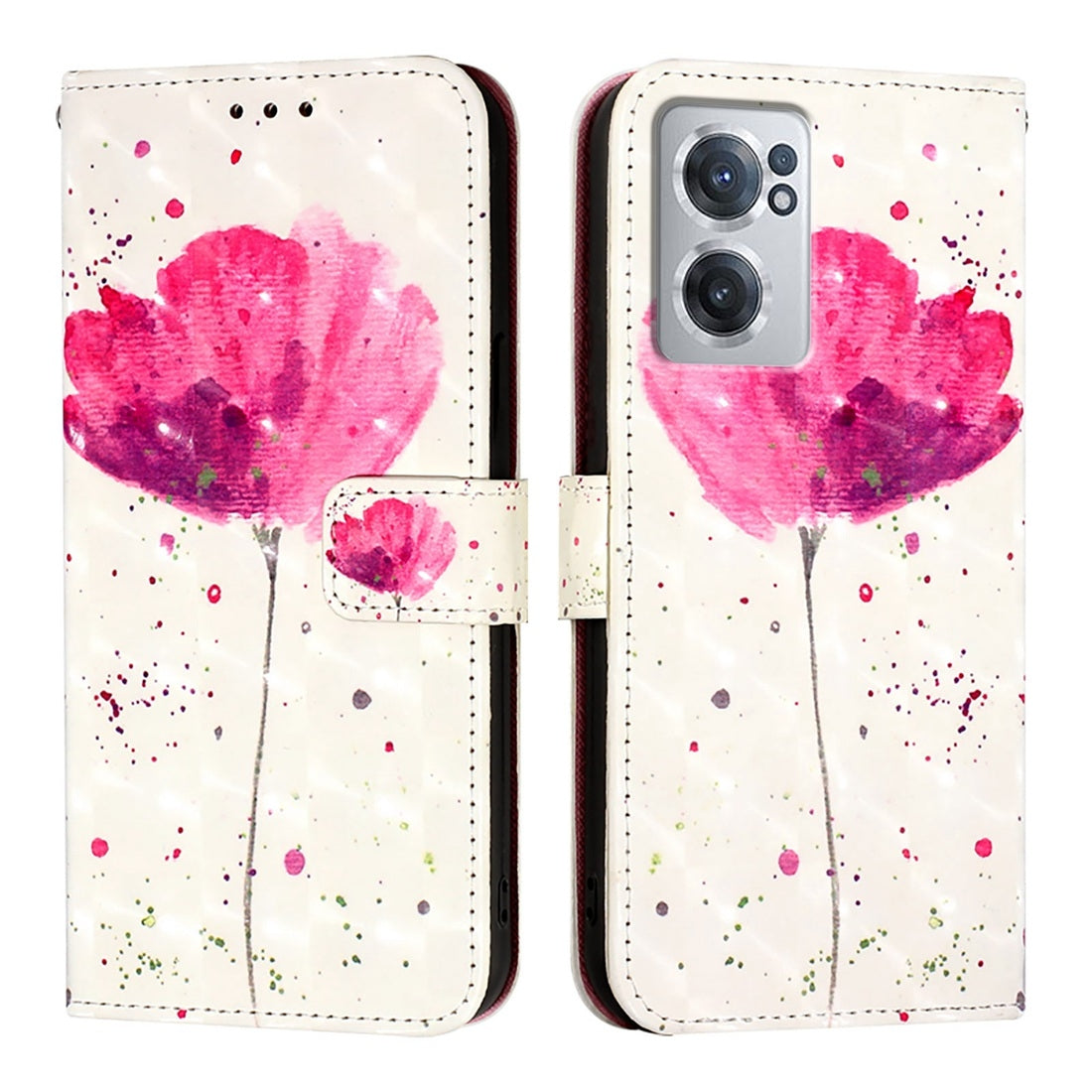 OnePlus Nord CE 2 5G Leather Flip Phone Case with 3D Painted Design, Card Holder, Wallet & Stand Function - Durable Protection & Easy Access