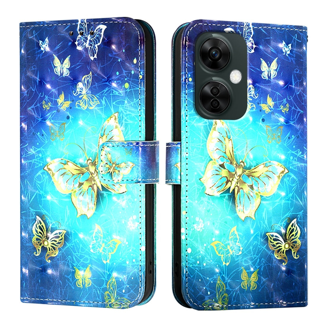 OnePlus Nord CE 3 Lite Leather Flip Phone Case with 3D Painted Design, Card Holder, Wallet & Stand Function - Durable Protection & Easy Access