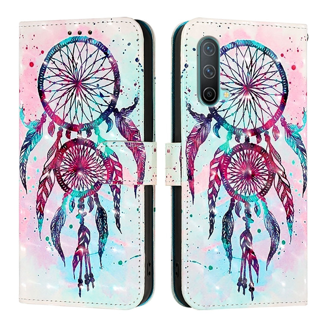 OnePlus Nord CE 5G Leather Flip Phone Case with 3D Painted Design, Card Holder, Wallet & Stand Function - Durable Protection & Easy Access