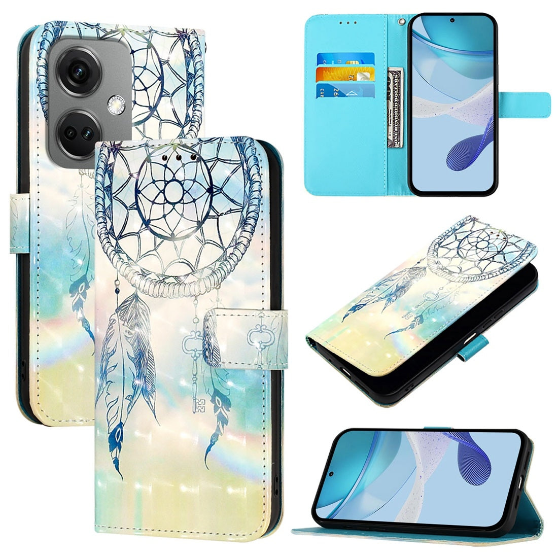 OnePlus Nord CE3 India Leather Flip Phone Case with 3D Painted Design, Card Holder, Wallet & Stand Function - Durable Protection & Easy Access