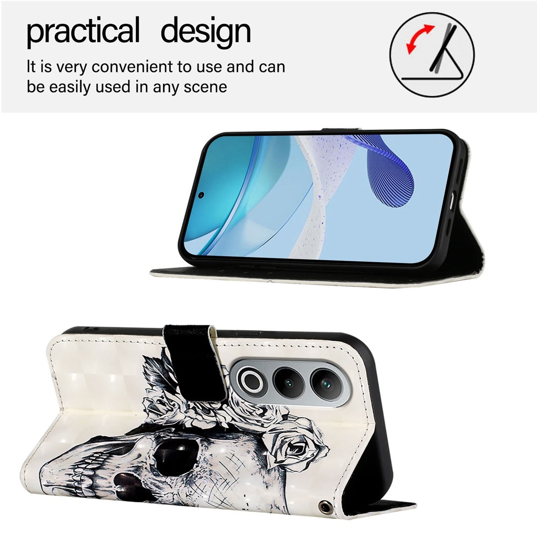 OnePlus Nord CE4 Leather Flip Phone Case with 3D Painted Design, Card Holder, Wallet & Stand Function - Durable Protection & Easy Access