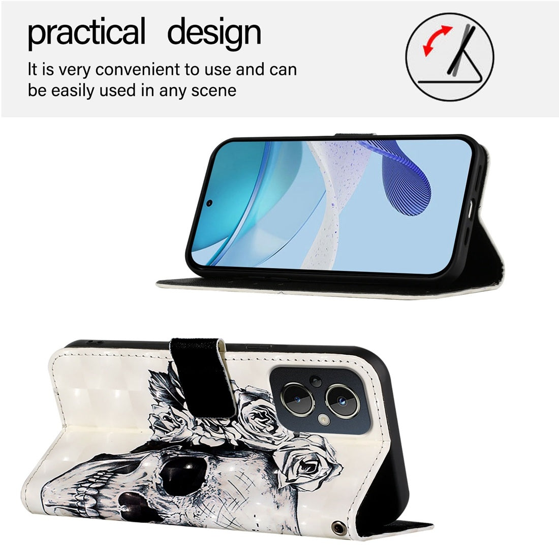 OnePlus Nord N20 5G Leather Flip Phone Case with 3D Painted Design, Card Holder, Wallet & Stand Function - Durable Protection & Easy Access