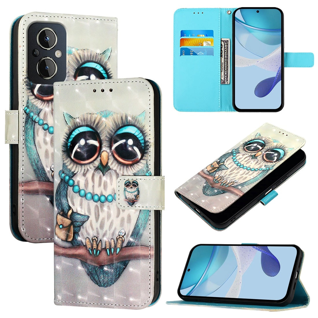 OnePlus Nord N20 5G Leather Flip Phone Case with 3D Painted Design, Card Holder, Wallet & Stand Function - Durable Protection & Easy Access