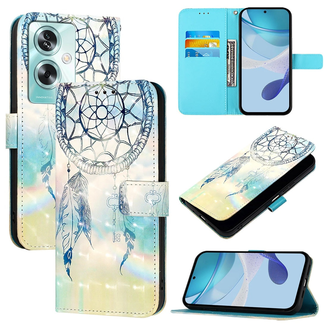 OnePlus Nord N30 SE Leather Flip Phone Case with 3D Painted Design, Card Holder, Wallet & Stand Function - Durable Protection & Easy Access