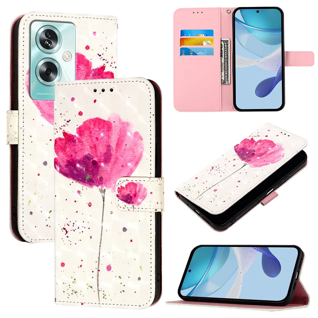 OnePlus Nord N30 SE Leather Flip Phone Case with 3D Painted Design, Card Holder, Wallet & Stand Function - Durable Protection & Easy Access