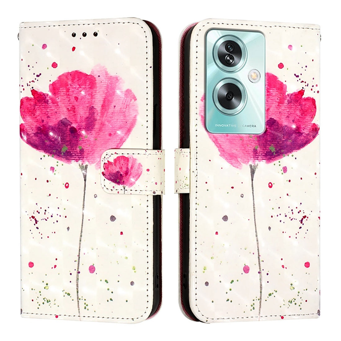 OnePlus Nord N30 SE Leather Flip Phone Case with 3D Painted Design, Card Holder, Wallet & Stand Function - Durable Protection & Easy Access