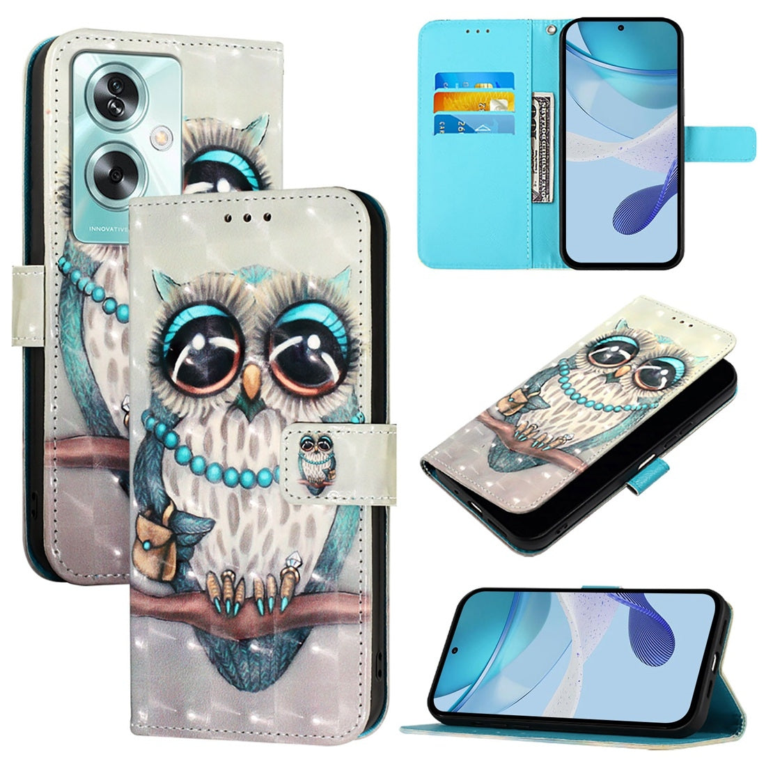 OnePlus Nord N30 SE Leather Flip Phone Case with 3D Painted Design, Card Holder, Wallet & Stand Function - Durable Protection & Easy Access