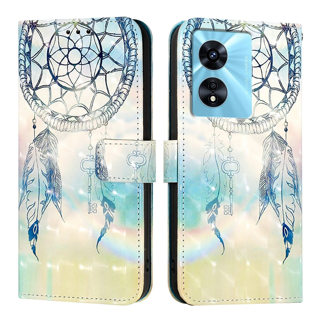 OnePlus Nord N300 Leather Flip Phone Case with 3D Painted Design, Card Holder, Wallet & Stand Function - Durable Protection & Easy Access