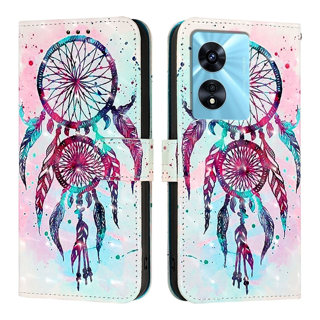 OnePlus Nord N300 Leather Flip Phone Case with 3D Painted Design, Card Holder, Wallet & Stand Function - Durable Protection & Easy Access