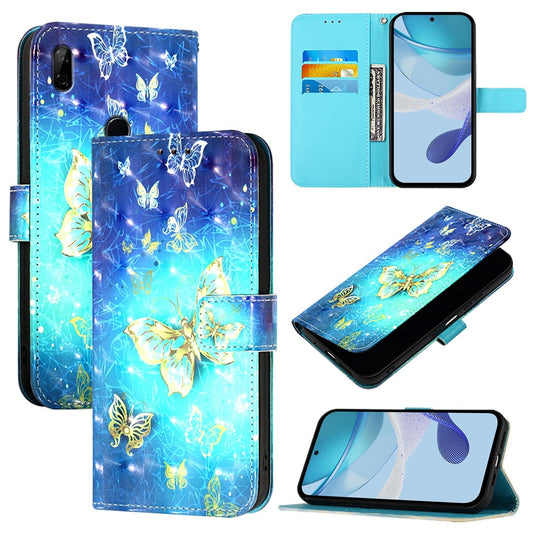 Honor 9X Global Leather Flip Phone Case with 3D Painted Design, Card Holder, Wallet & Stand Function - Durable Protection & Easy Access