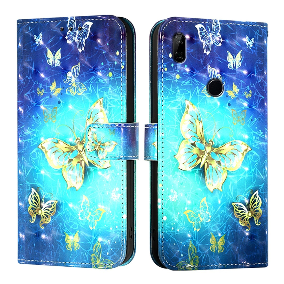 Huawei P Smart Z Leather Flip Phone Case with 3D Painted Design, Card Holder, Wallet & Stand Function - Durable Protection & Easy Access