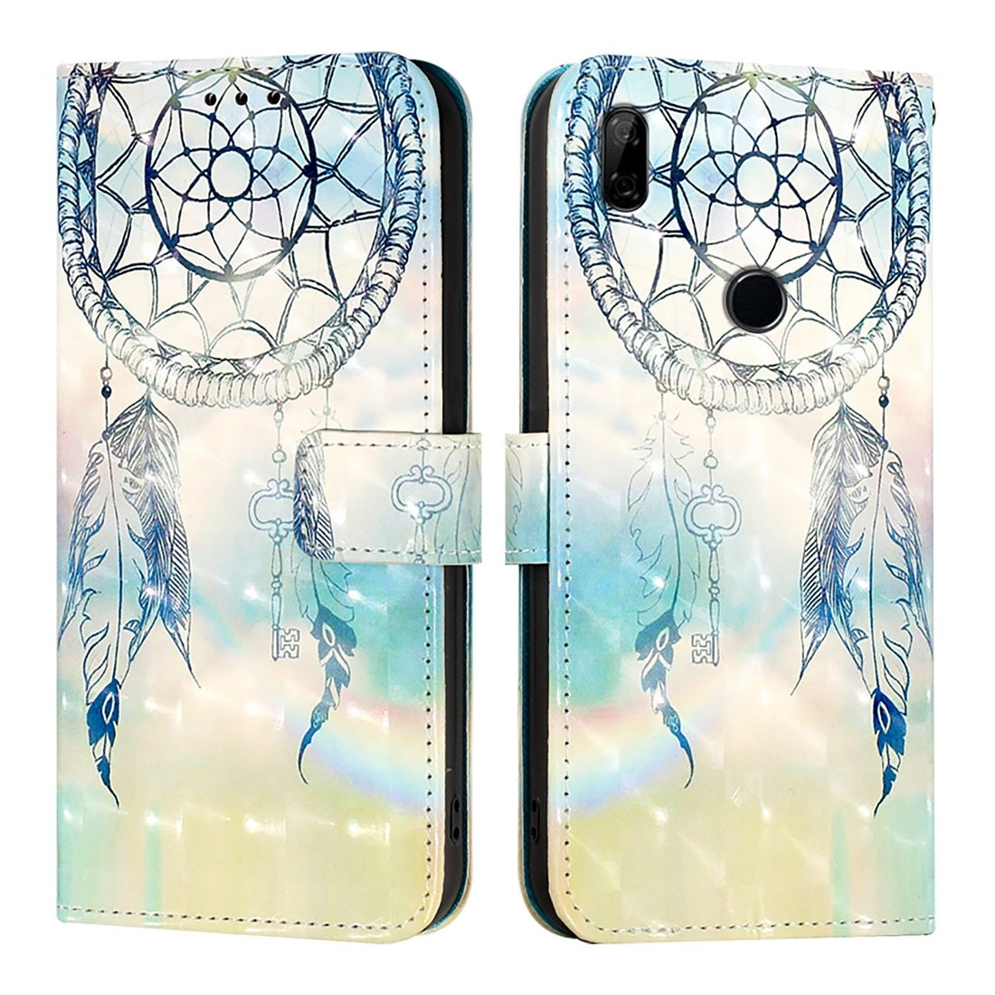 Huawei P Smart Z Leather Flip Phone Case with 3D Painted Design, Card Holder, Wallet & Stand Function - Durable Protection & Easy Access