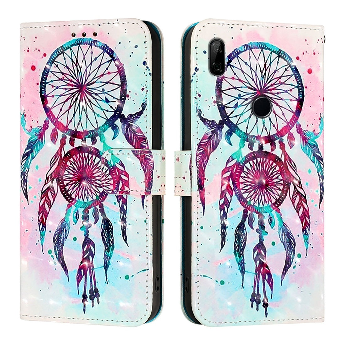 Huawei P Smart Z Leather Flip Phone Case with 3D Painted Design, Card Holder, Wallet & Stand Function - Durable Protection & Easy Access