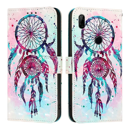 Huawei P Smart Z Leather Flip Phone Case with 3D Painted Design, Card Holder, Wallet & Stand Function - Durable Protection & Easy Access