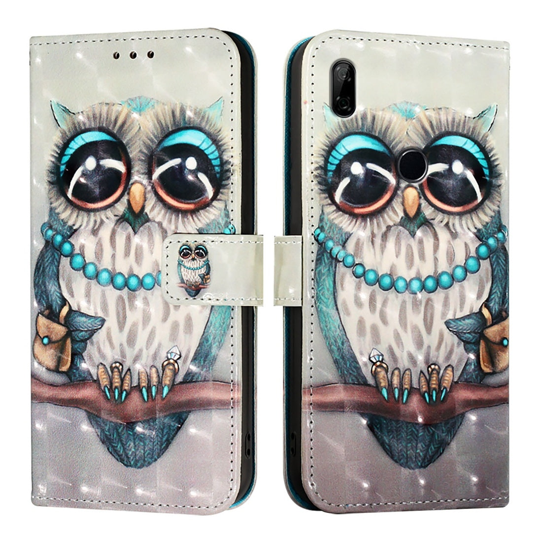 Huawei P Smart Z Leather Flip Phone Case with 3D Painted Design, Card Holder, Wallet & Stand Function - Durable Protection & Easy Access