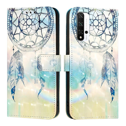 Honor 20 Pro Leather Flip Phone Case with 3D Painted Design, Card Holder, Wallet & Stand Function - Durable Protection & Easy Access