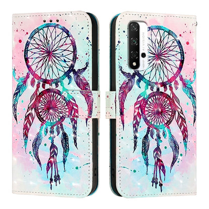 Honor 20 Pro Leather Flip Phone Case with 3D Painted Design, Card Holder, Wallet & Stand Function - Durable Protection & Easy Access