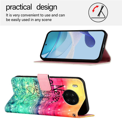 Honor 50 Lite Leather Flip Phone Case with 3D Painted Design, Card Holder, Wallet & Stand Function - Durable Protection & Easy Access