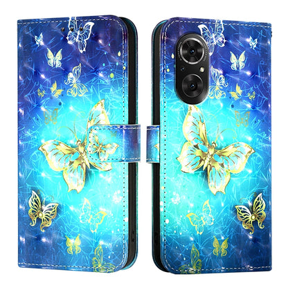 Honor 50 SE Leather Flip Phone Case with 3D Painted Design, Card Holder, Wallet & Stand Function - Durable Protection & Easy Access