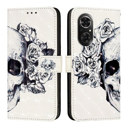 Honor 50 SE Leather Flip Phone Case with 3D Painted Design, Card Holder, Wallet & Stand Function - Durable Protection & Easy Access