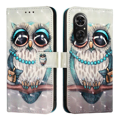 Honor 50 SE Leather Flip Phone Case with 3D Painted Design, Card Holder, Wallet & Stand Function - Durable Protection & Easy Access
