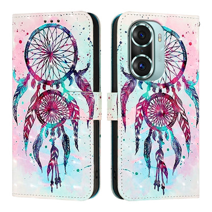 Honor 60 Pro Leather Flip Phone Case with 3D Painted Design, Card Holder, Wallet & Stand Function - Durable Protection & Easy Access