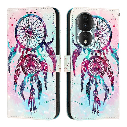 Honor 80 Leather Flip Phone Case with 3D Painted Design, Card Holder, Wallet & Stand Function - Durable Protection & Easy Access