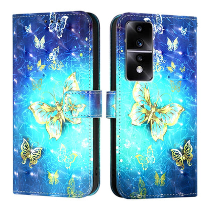 Honor 80 GT Leather Flip Phone Case with 3D Painted Design, Card Holder, Wallet & Stand Function - Durable Protection & Easy Access