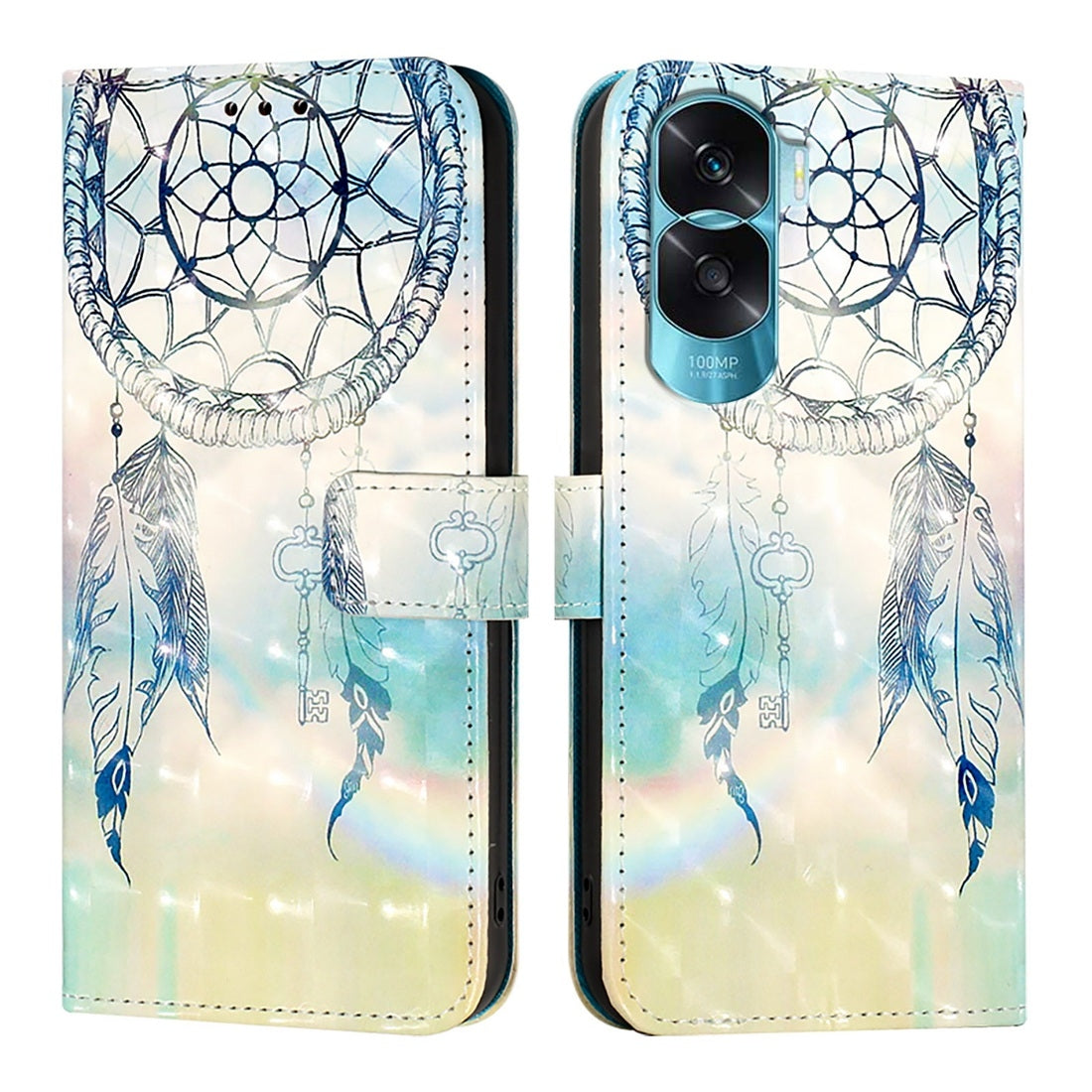 Honor 90 Lite Leather Flip Phone Case with 3D Painted Design, Card Holder, Wallet & Stand Function - Durable Protection & Easy Access