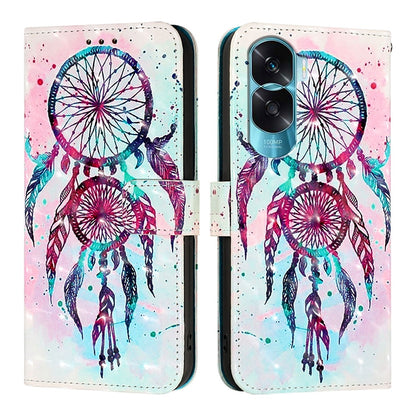 Honor 90 Lite Leather Flip Phone Case with 3D Painted Design, Card Holder, Wallet & Stand Function - Durable Protection & Easy Access