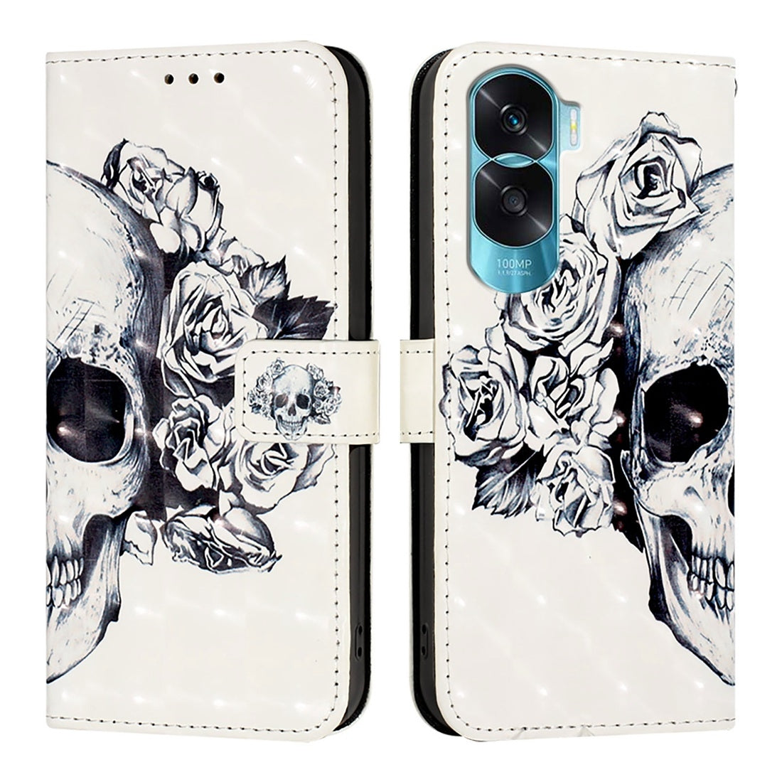 Honor 90 Lite Leather Flip Phone Case with 3D Painted Design, Card Holder, Wallet & Stand Function - Durable Protection & Easy Access