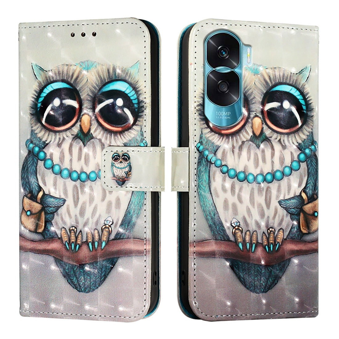 Honor 90 Lite Leather Flip Phone Case with 3D Painted Design, Card Holder, Wallet & Stand Function - Durable Protection & Easy Access