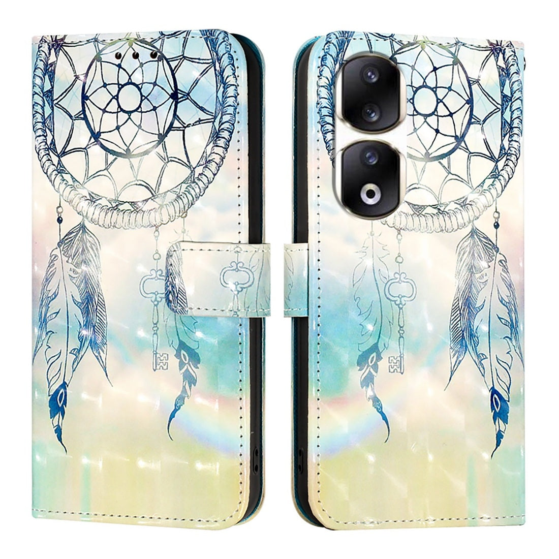 Honor 90 Pro Leather Flip Phone Case with 3D Painted Design, Card Holder, Wallet & Stand Function - Durable Protection & Easy Access