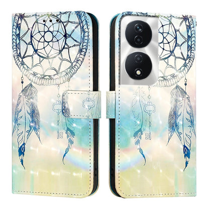 Honor X7b 4G Leather Flip Phone Case with 3D Painted Design, Card Holder, Wallet & Stand Function - Durable Protection & Easy Access