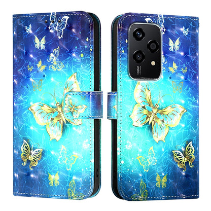 Honor 200 Lite Global Leather Flip Phone Case with 3D Painted Design, Card Holder, Wallet & Stand Function - Durable Protection & Easy Access