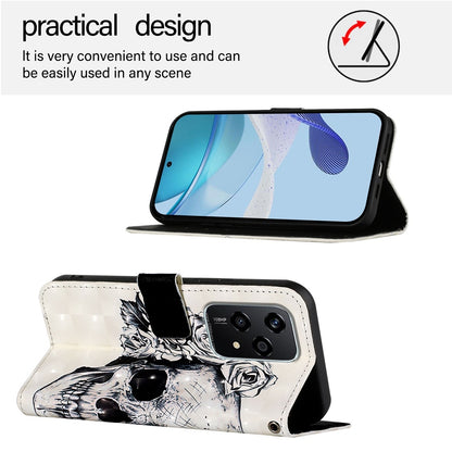 Honor 200 Lite Global Leather Flip Phone Case with 3D Painted Design, Card Holder, Wallet & Stand Function - Durable Protection & Easy Access