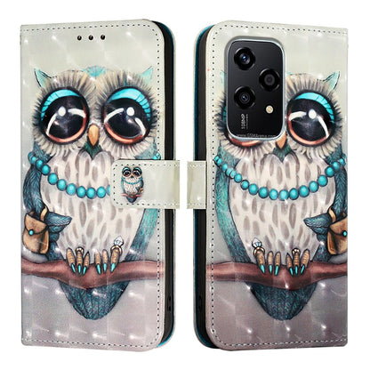 Honor 200 Lite Global Leather Flip Phone Case with 3D Painted Design, Card Holder, Wallet & Stand Function - Durable Protection & Easy Access
