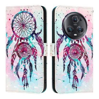 Honor Magic5 Pro Leather Flip Phone Case with 3D Painted Design, Card Holder, Wallet & Stand Function - Durable Protection & Easy Access