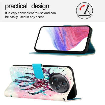 Honor Magic5 Pro Leather Flip Phone Case with 3D Painted Design, Card Holder, Wallet & Stand Function - Durable Protection & Easy Access