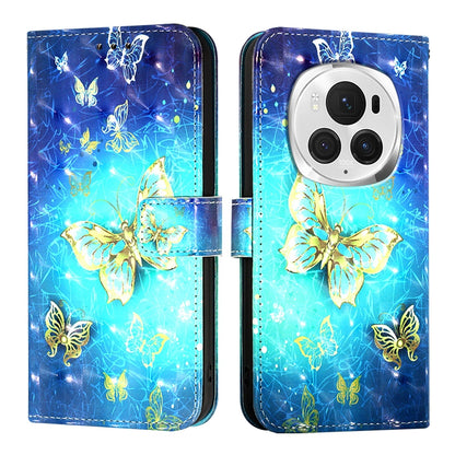 Honor Magic6 Pro Global Leather Flip Phone Case with 3D Painted Design, Card Holder, Wallet & Stand Function - Durable Protection & Easy Access