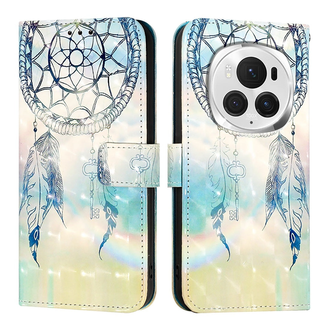 Honor Magic6 Pro Global Leather Flip Phone Case with 3D Painted Design, Card Holder, Wallet & Stand Function - Durable Protection & Easy Access