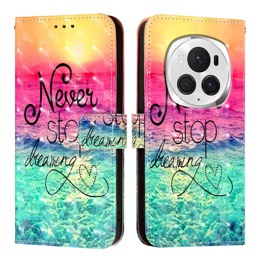 Honor Magic6 Pro Global Leather Flip Phone Case with 3D Painted Design, Card Holder, Wallet & Stand Function - Durable Protection & Easy Access