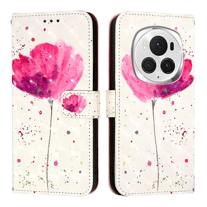 Honor Magic6 Pro Global Leather Flip Phone Case with 3D Painted Design, Card Holder, Wallet & Stand Function - Durable Protection & Easy Access