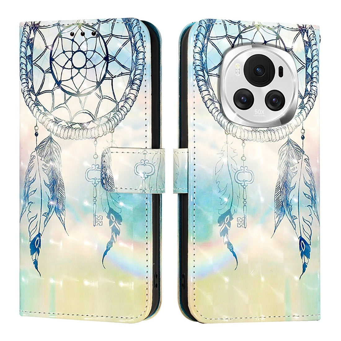 Honor Magic6 Global Leather Flip Phone Case with 3D Painted Design, Card Holder, Wallet & Stand Function - Durable Protection & Easy Access