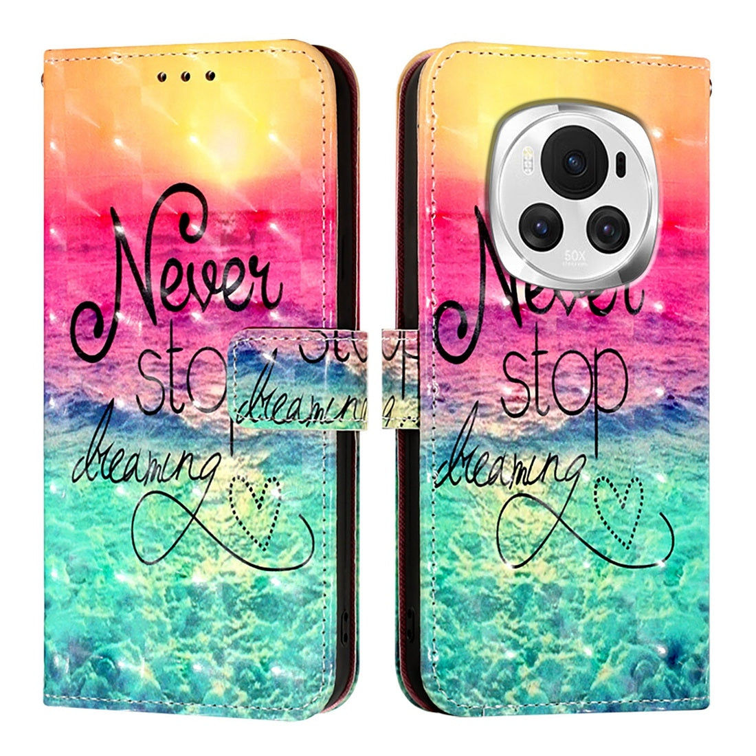Honor Magic6 Global Leather Flip Phone Case with 3D Painted Design, Card Holder, Wallet & Stand Function - Durable Protection & Easy Access