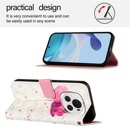Honor Magic6 Global Leather Flip Phone Case with 3D Painted Design, Card Holder, Wallet & Stand Function - Durable Protection & Easy Access