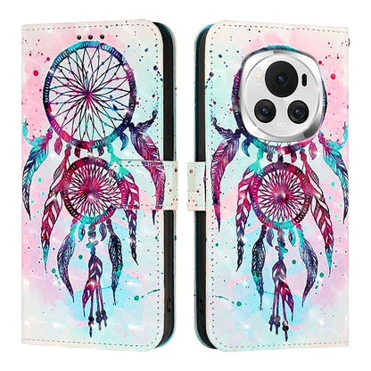 Honor Magic6 Global Leather Flip Phone Case with 3D Painted Design, Card Holder, Wallet & Stand Function - Durable Protection & Easy Access