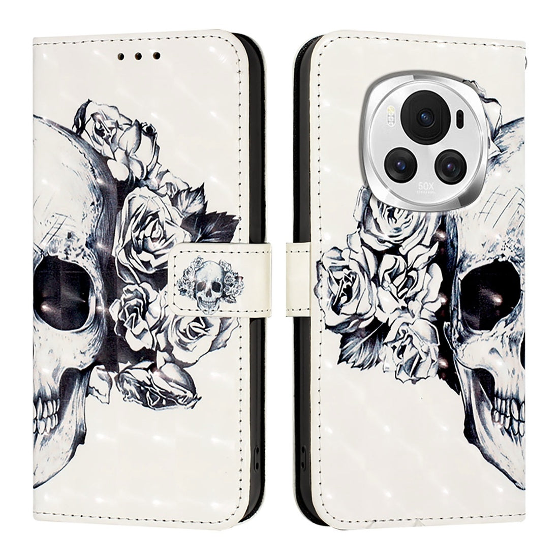 Honor Magic6 Global Leather Flip Phone Case with 3D Painted Design, Card Holder, Wallet & Stand Function - Durable Protection & Easy Access