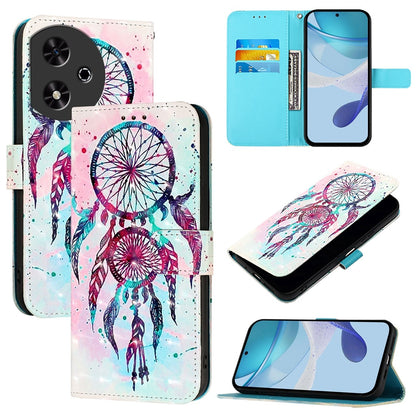 Honor Play 50 Leather Flip Phone Case with 3D Painted Design, Card Holder, Wallet & Stand Function - Durable Protection & Easy Access