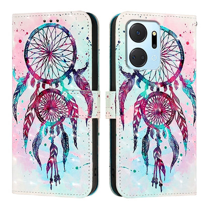 Honor Play7T Leather Flip Phone Case with 3D Painted Design, Card Holder, Wallet & Stand Function - Durable Protection & Easy Access